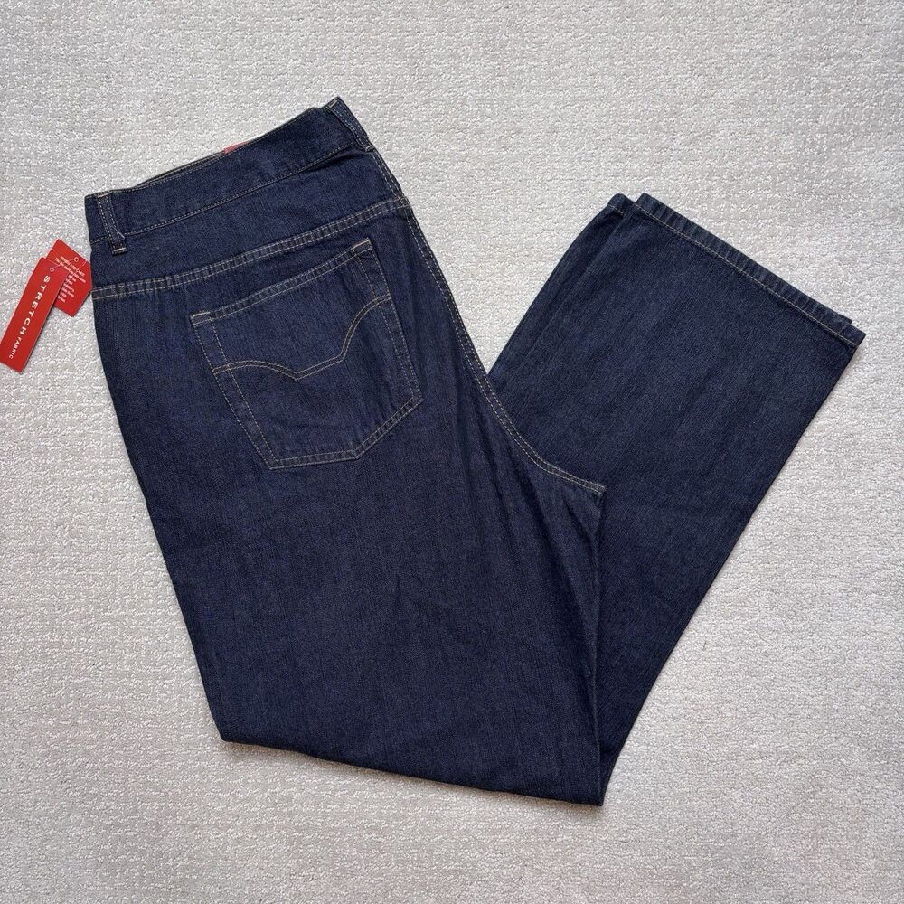 NWT Chaps Womens Jeans Delaney Straight Leg Dark Blue Wash Denim Sz 20W Plus $55